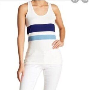 Poof! Chest Stripe Racer Back Tank Top